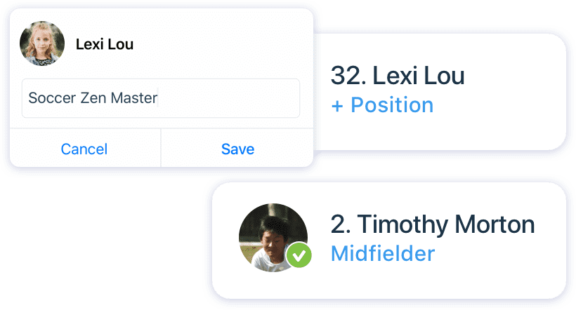 TeamSnap player lineups