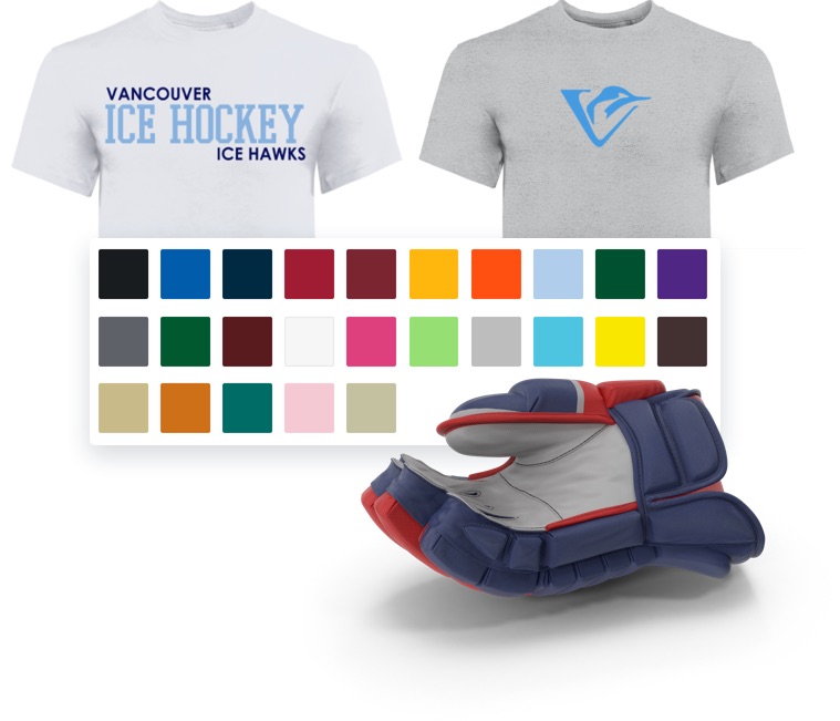 Plethora of colors to customize your team hoodies or shirts